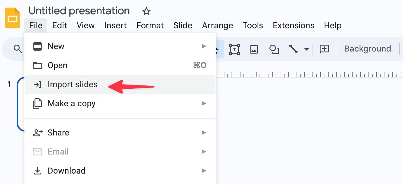 Import slides in Google Slides