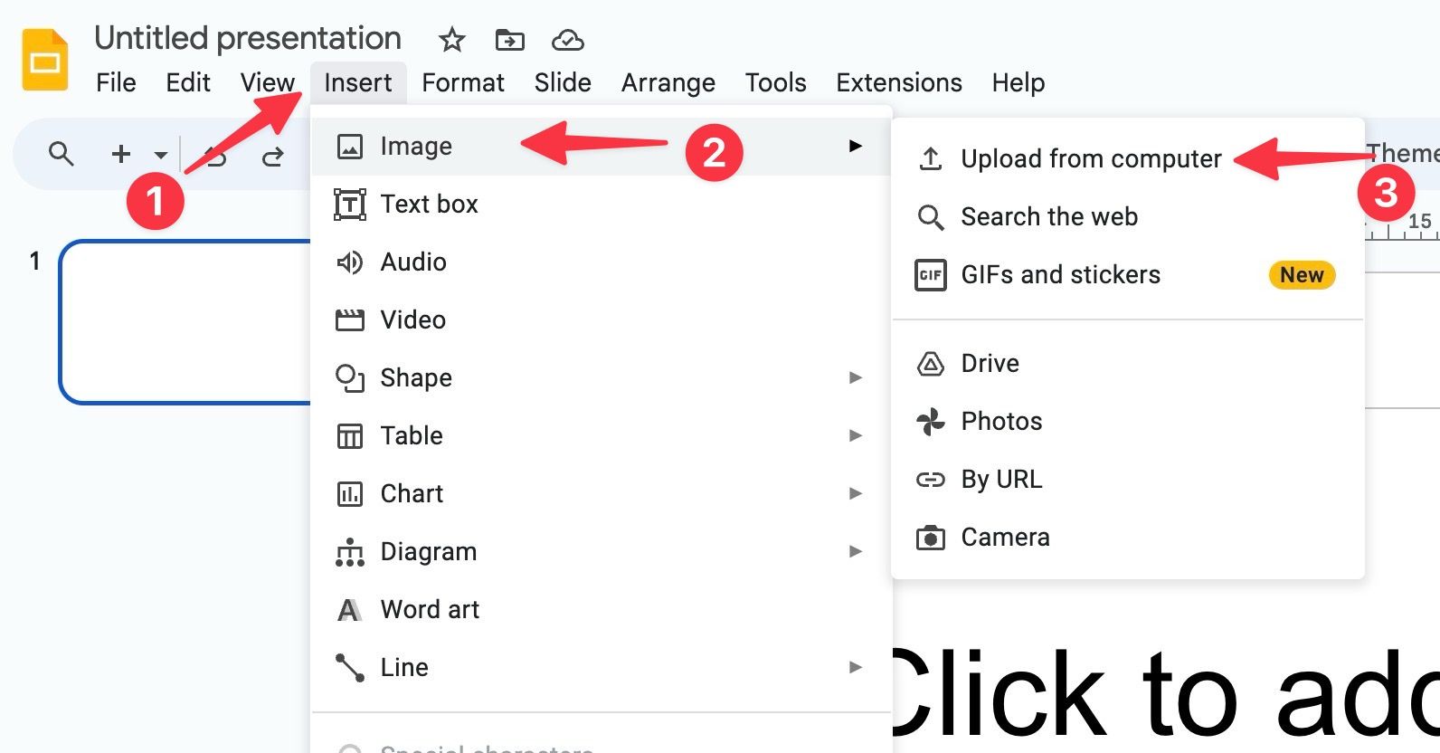 upload an image to google slides