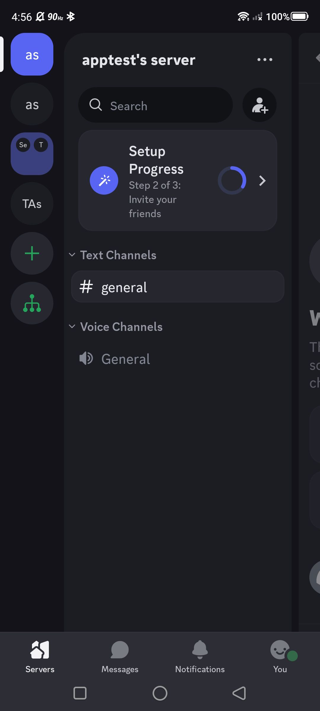 discord channel server home page on discord mobile