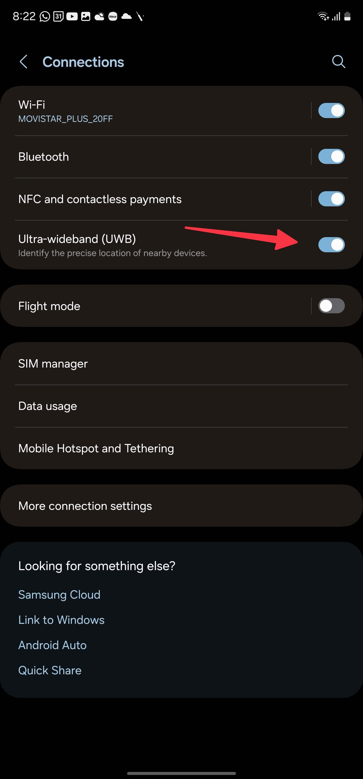Enabling UWB on Samsung phones