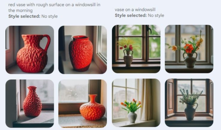 images of vases generated with gemini in google slides