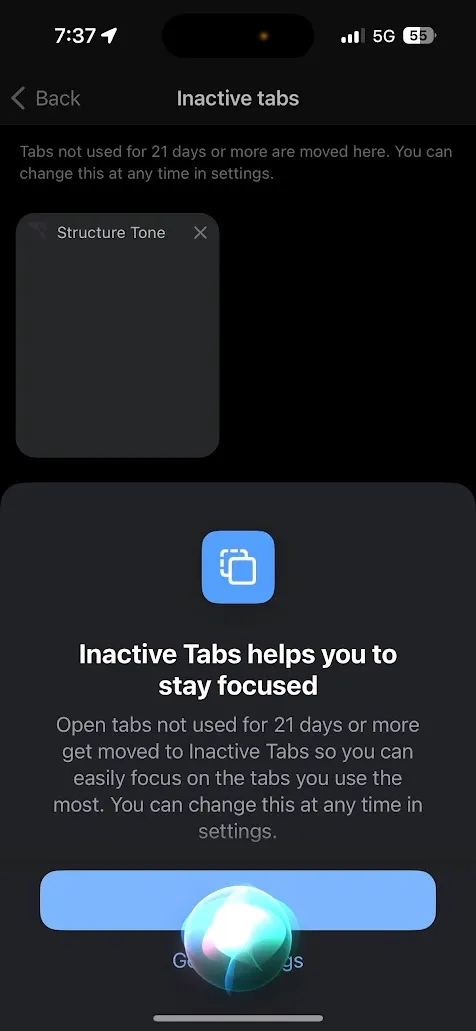 A screenshot of a tabs feature in the works for Chrome