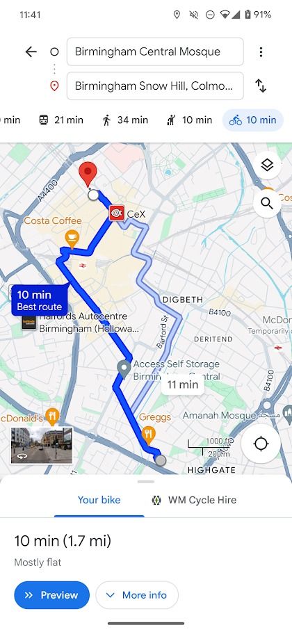 google maps cycling routes