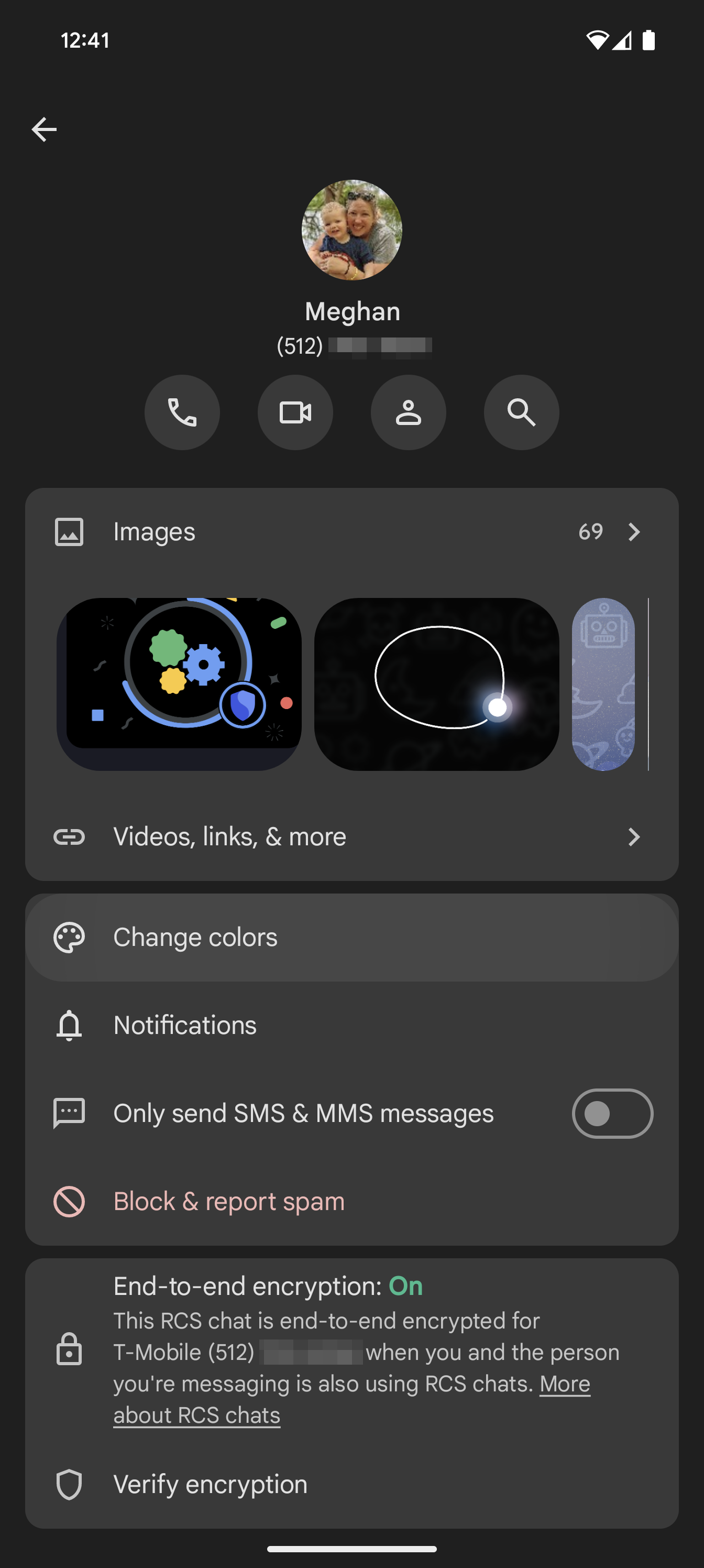 Screenshot of Google Messages' new 