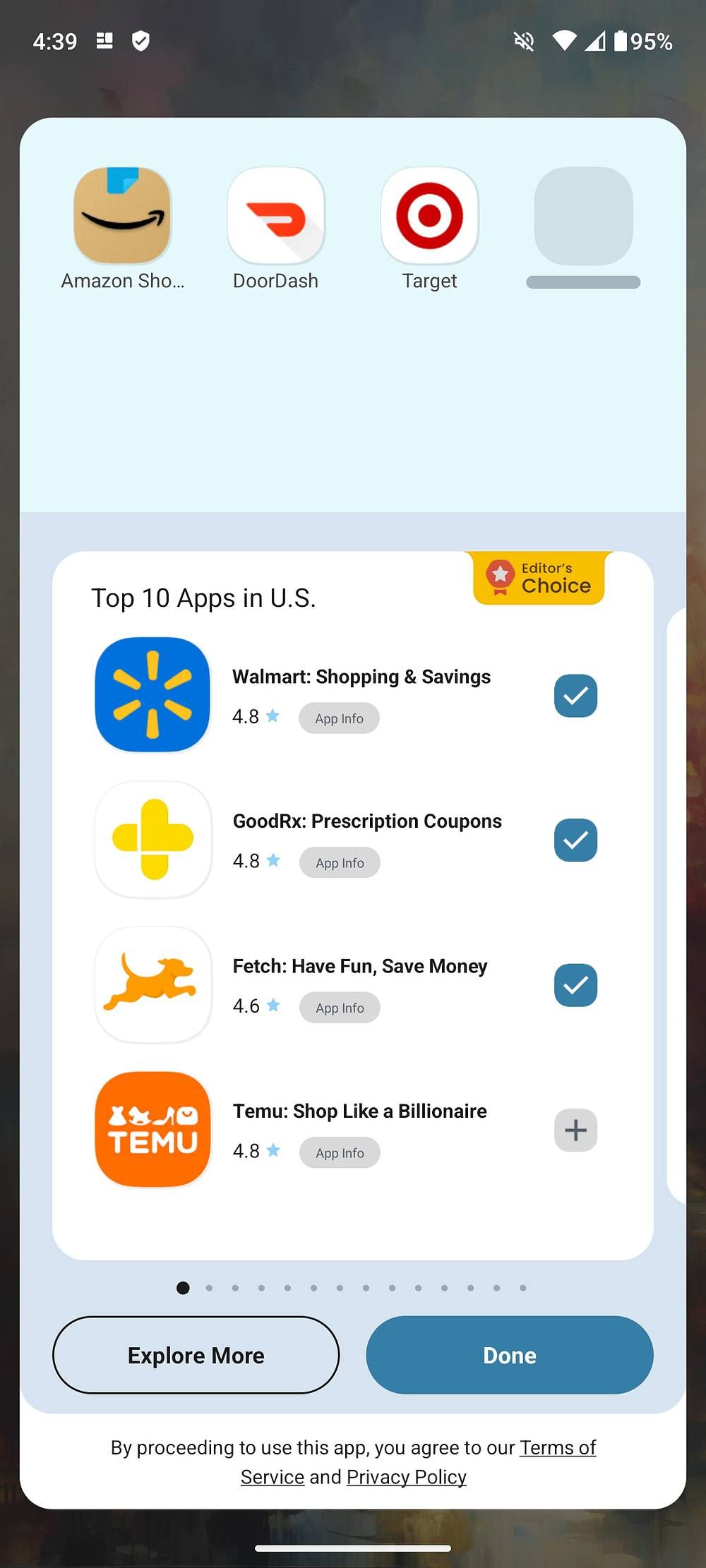 The shopping app on the Moto G Power 5G (2024)