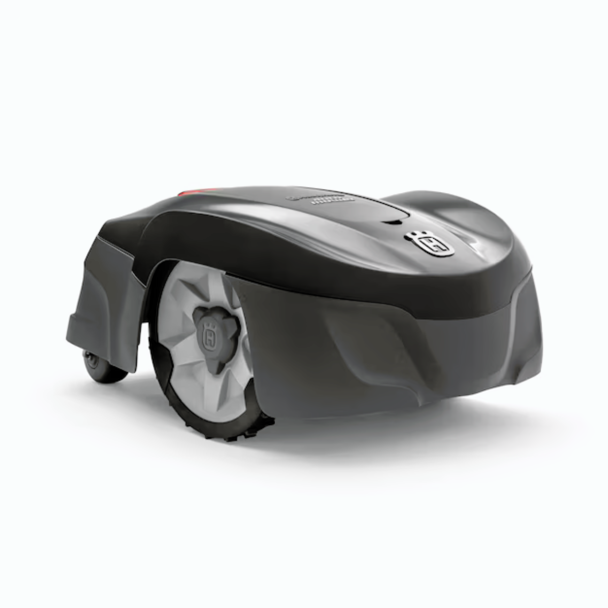 The Husqvarna Automower 115H robot lawnmower, angled view