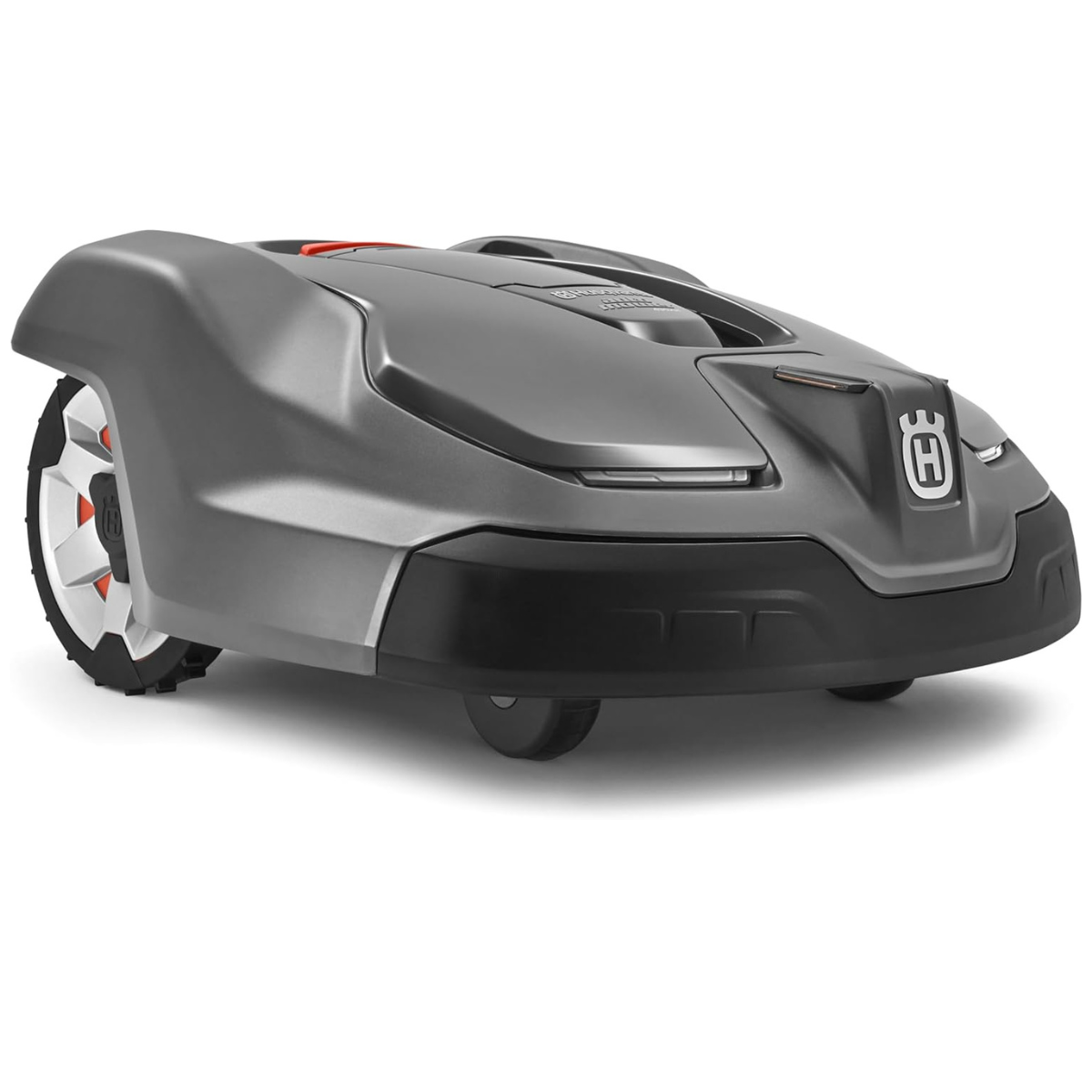 The Husqvarna Automower 430XH robot lawnmower, angled view