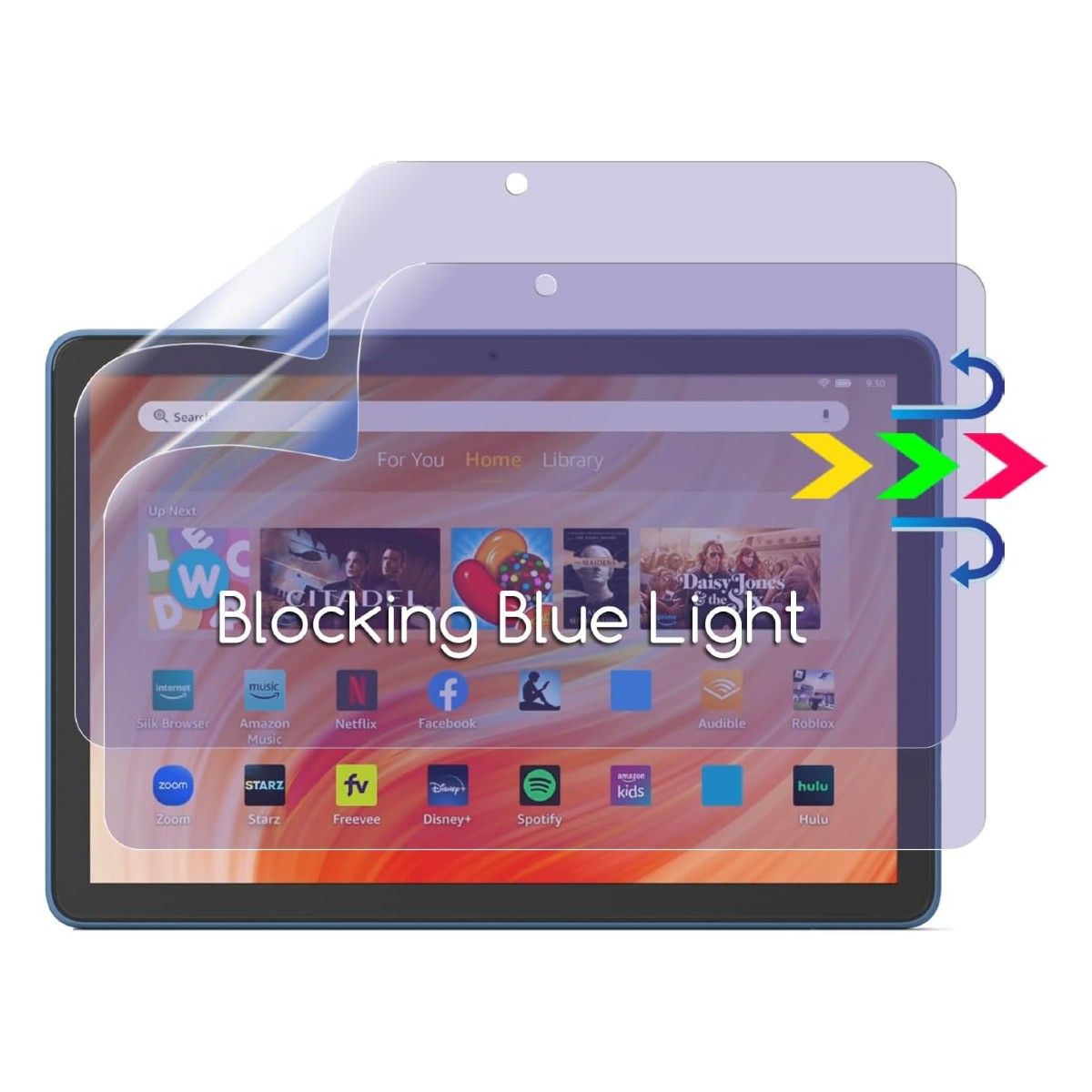 A blue light screen protector for the Fire HD 10