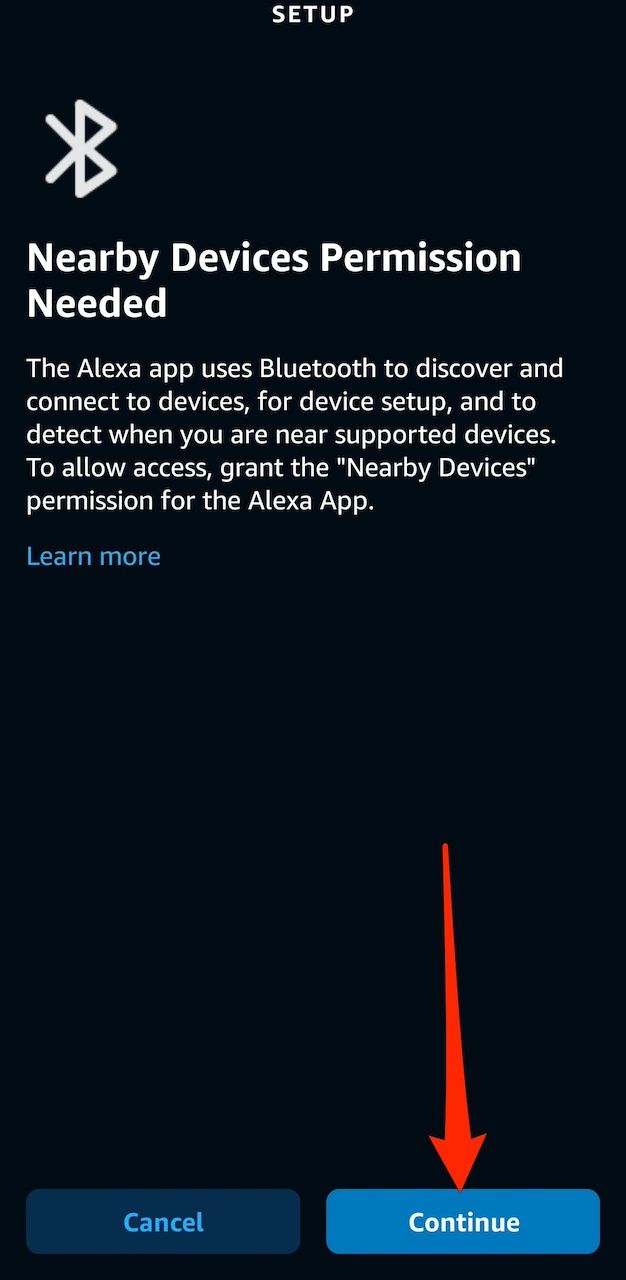 Ask for permission from nearby Bluetooth devices in the Amazon Alexa app