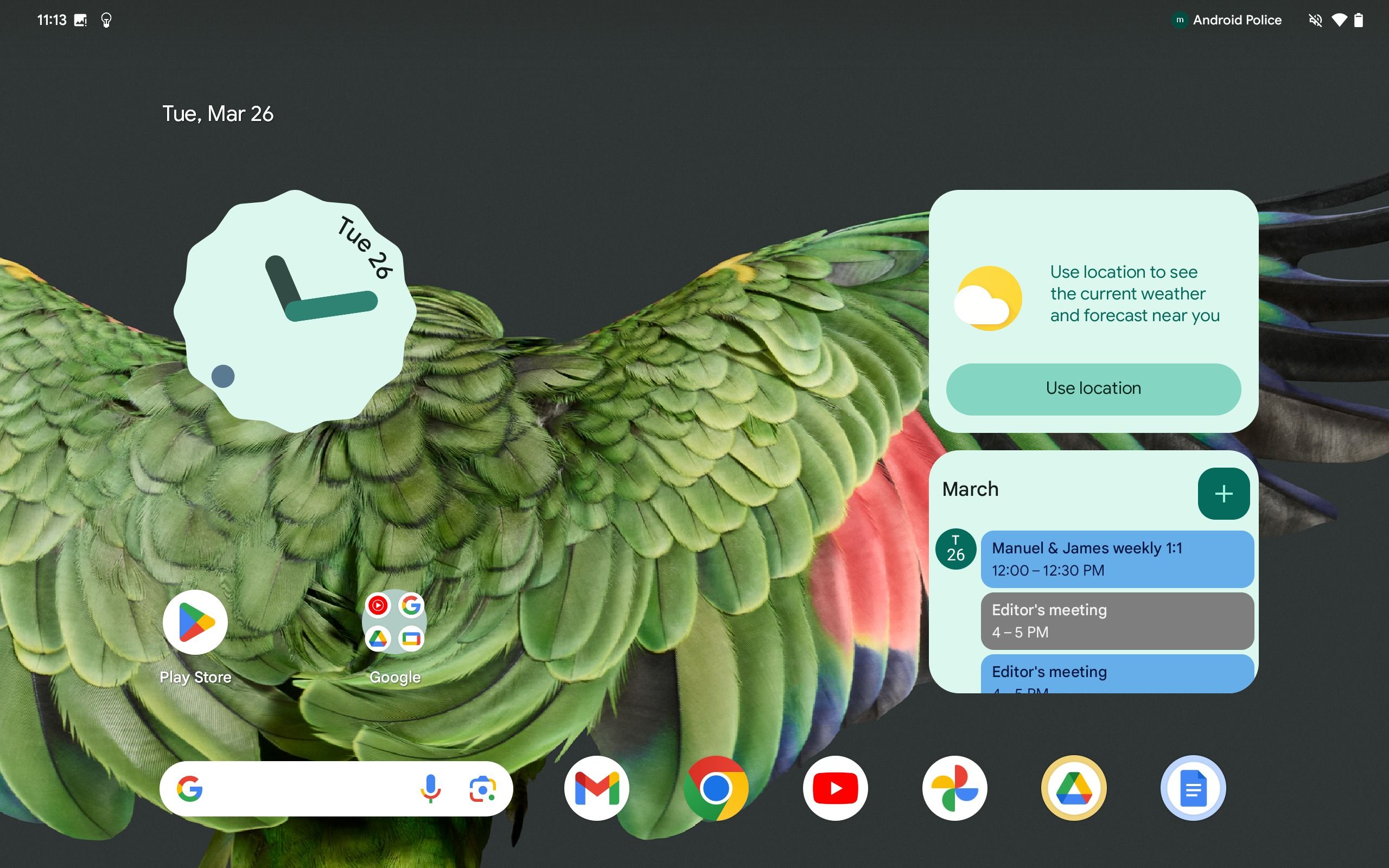 pixel tablet home screen