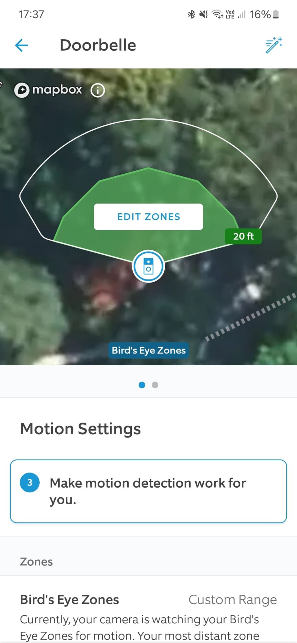 Ring Battery Doorbell Pro motion settings