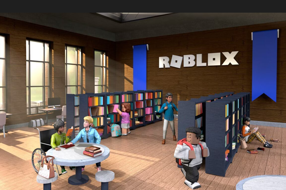 Roblox logo in background for animated library