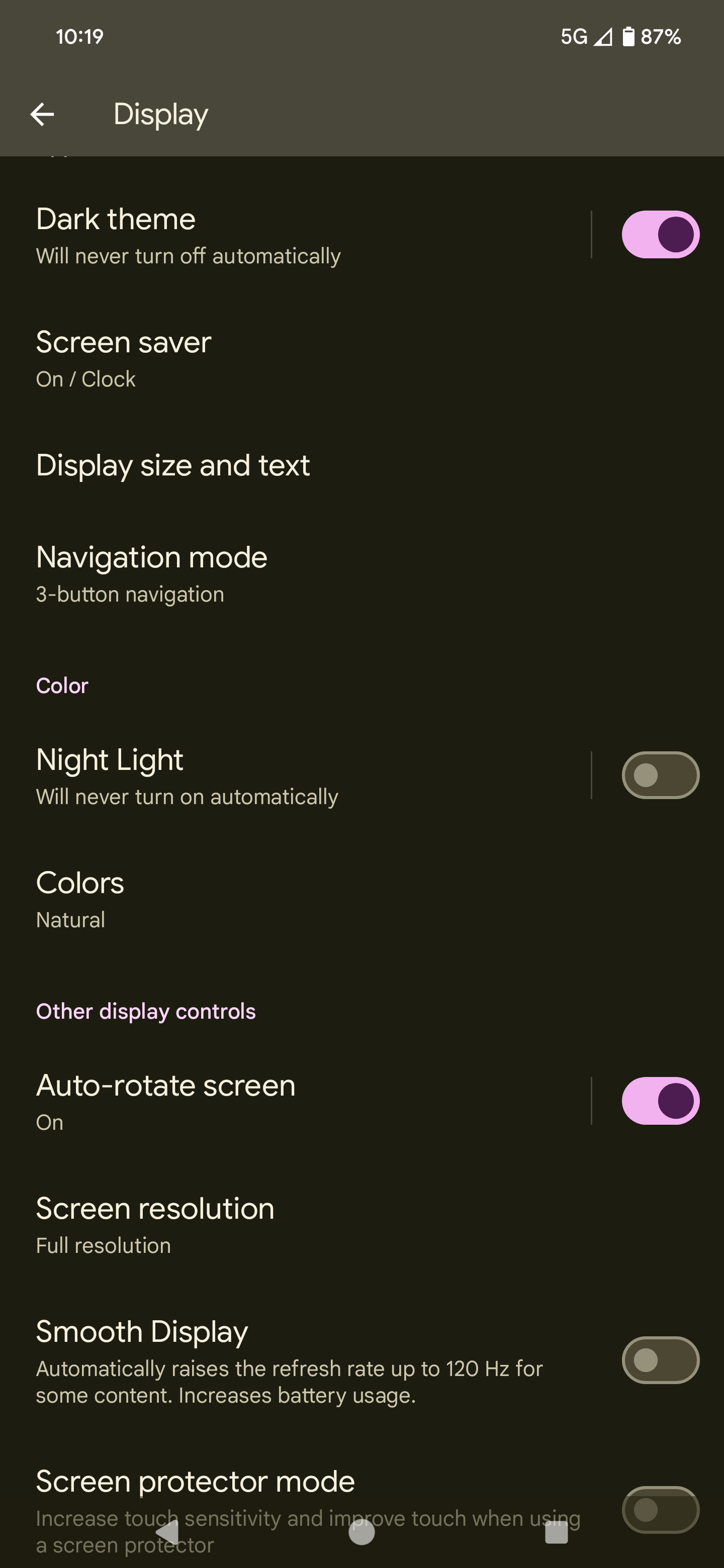 Navigate to Display and turn on the auto-rotate functionality