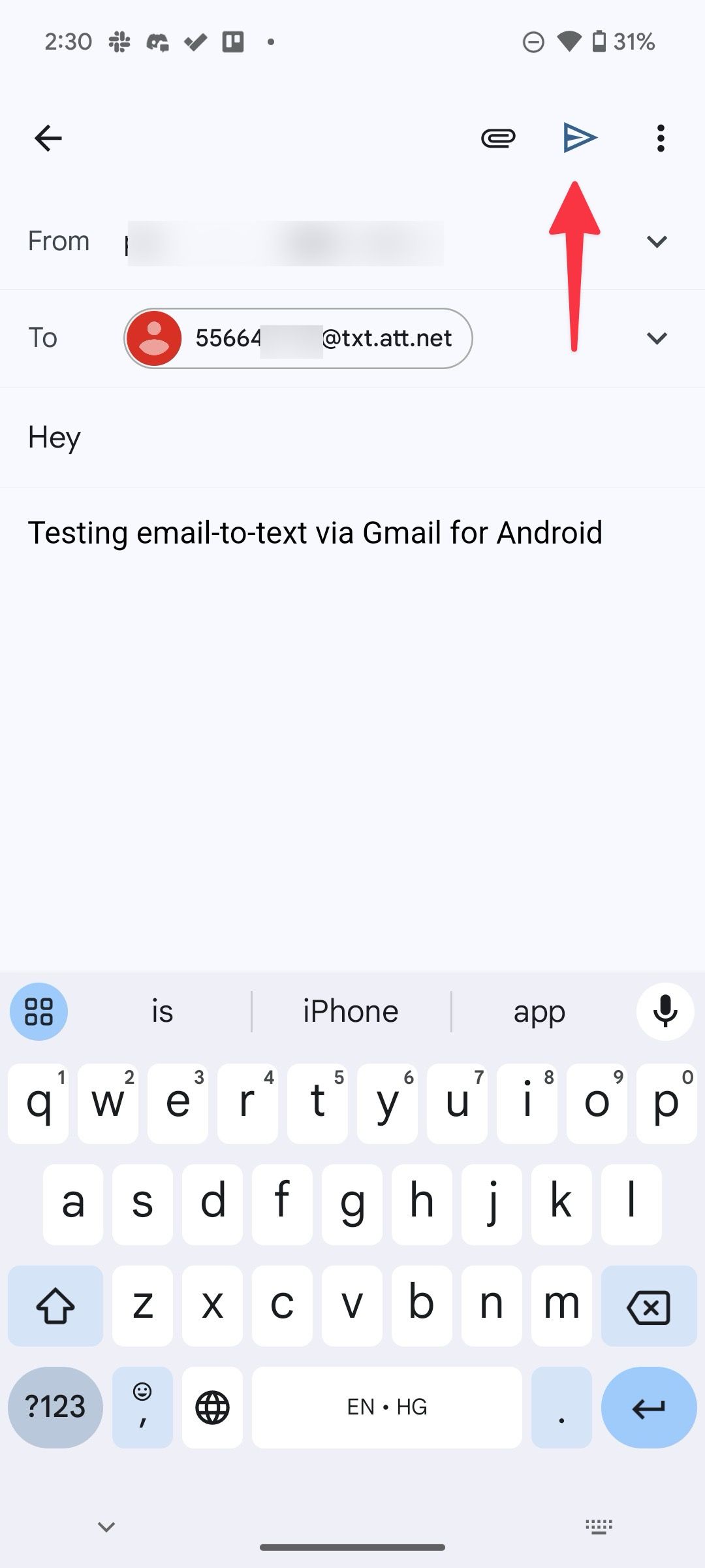 how to send an email to att phone