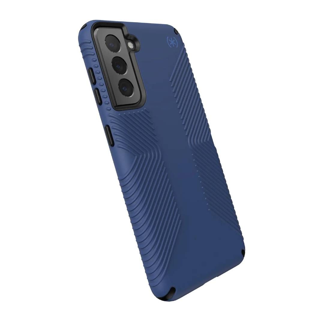 A render of the blue Presidio2 Grip case for the Galaxy S21