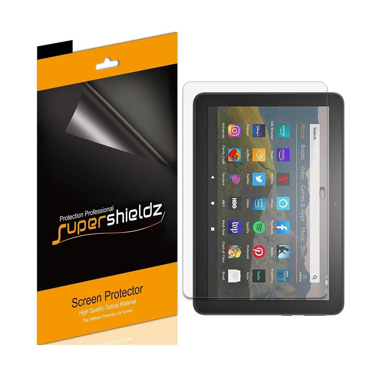 Supershieldz PET Film Screen Protector for Fire HD 8 on a white background