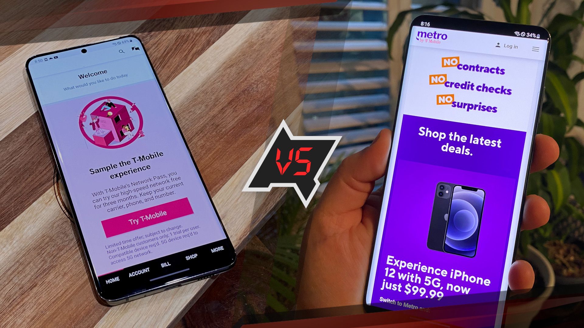 T-Mobile vs. Metro by T-Mobile on a phone