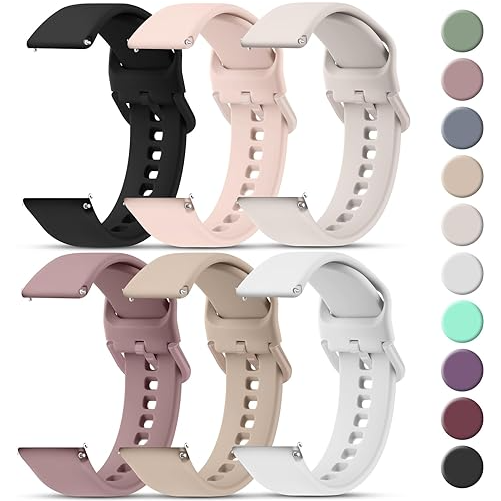 Multicolored tobfit silicone watch bands on a white background