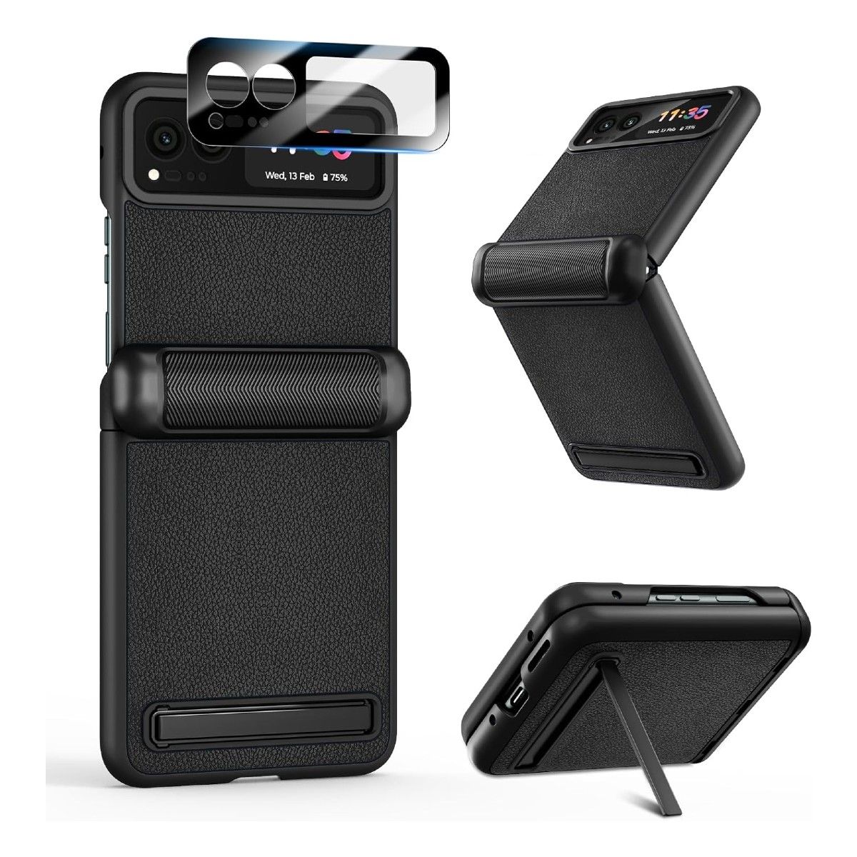 A black case with a kickstand for the Motorola Razr (2023)