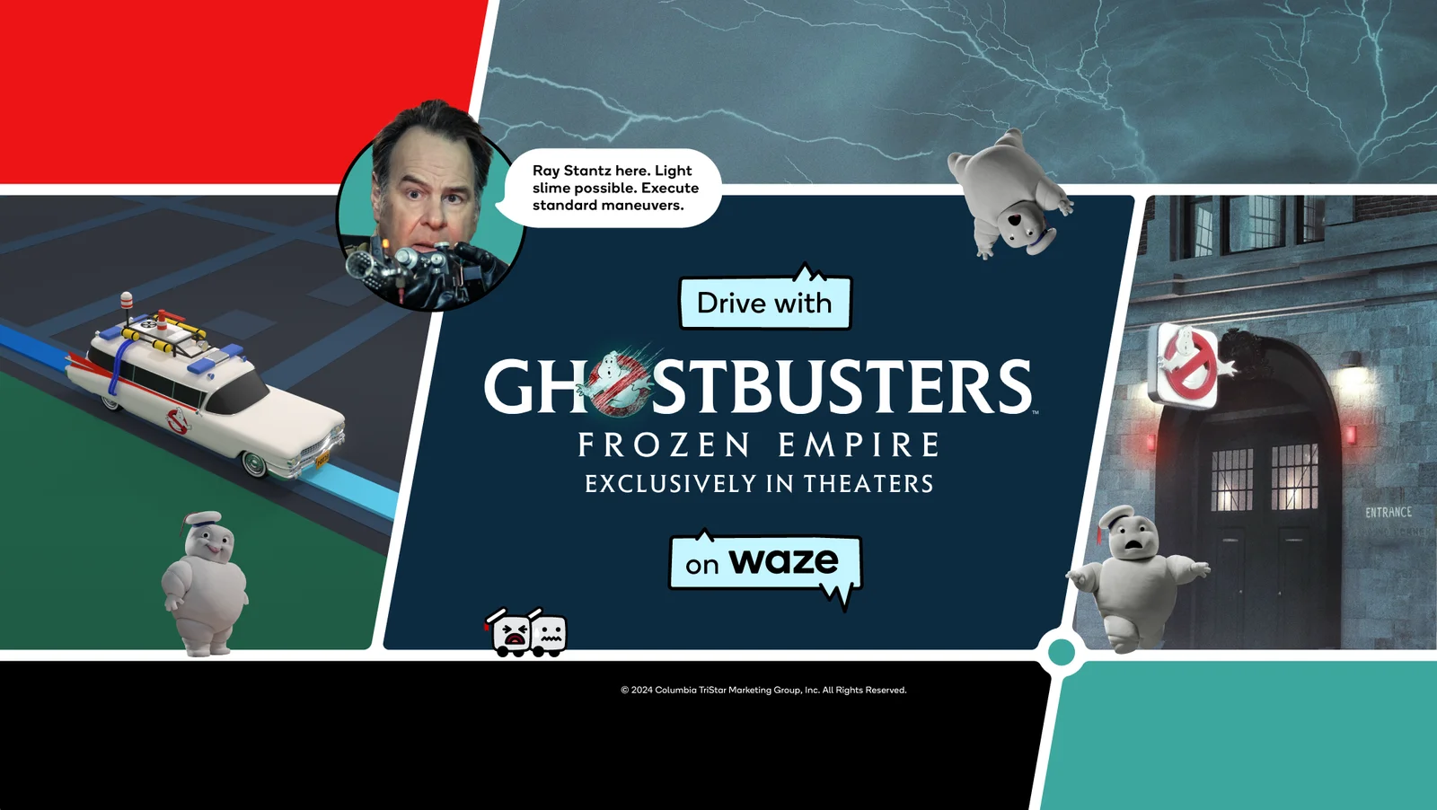 A Ghostbusters promotional image for Google Waze