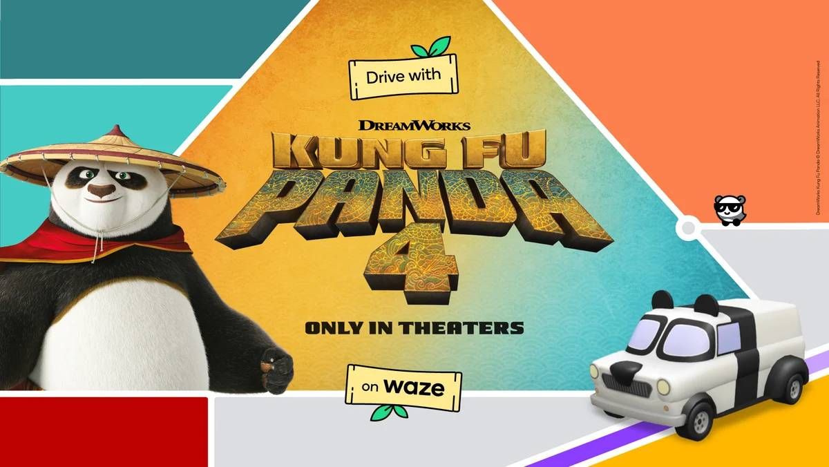 The Waze promotional poster for Kung Fu Panda 4