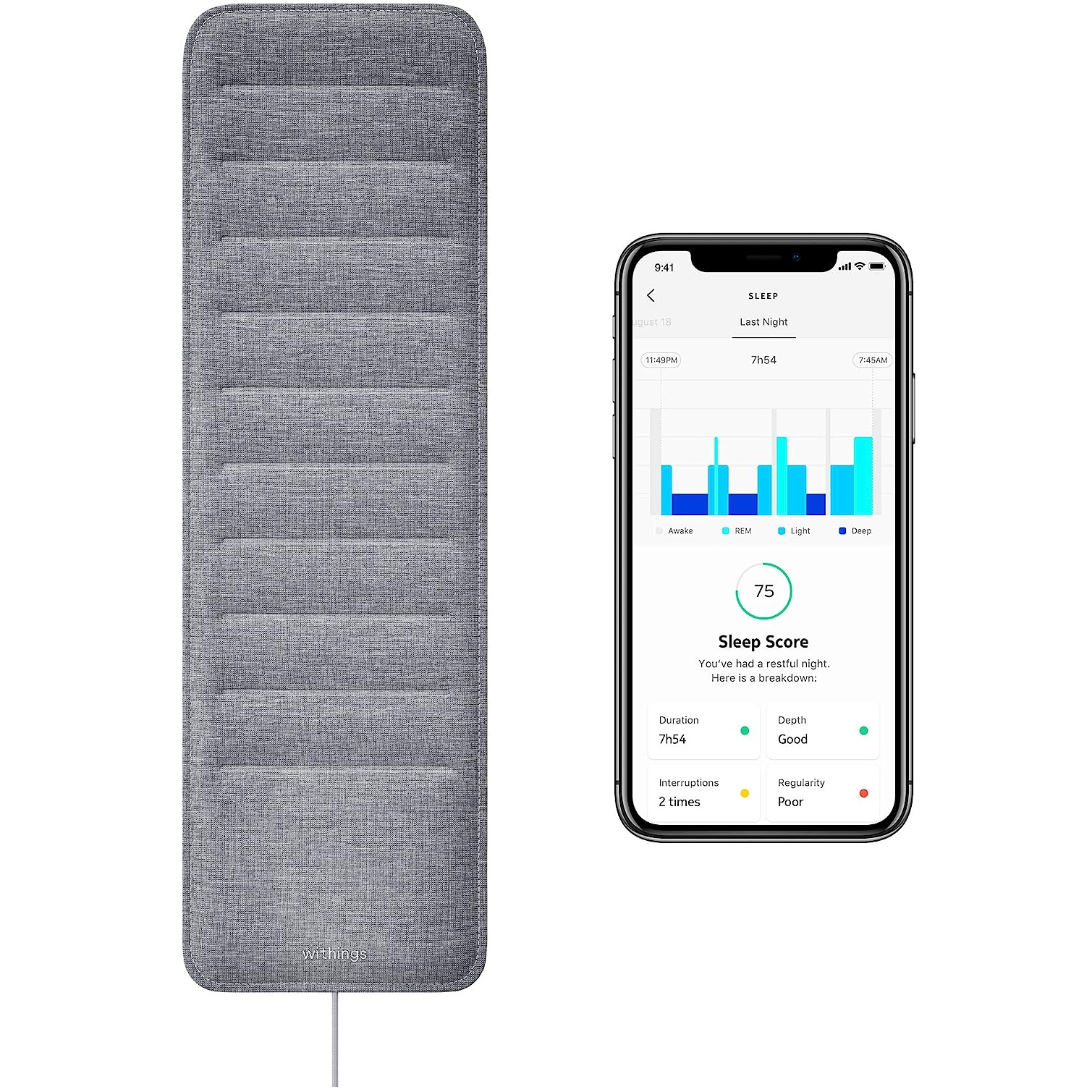 withings sleep tracking mat and companion app