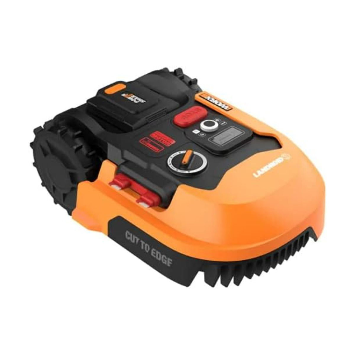 The Worx Landroid S robot lawnmower, angled view