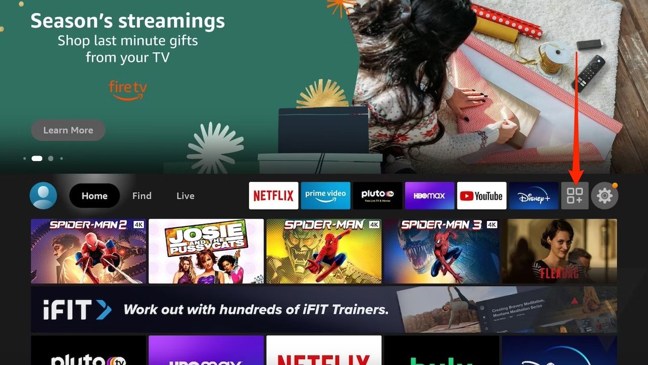 Amazon Fire TV Stick home screen