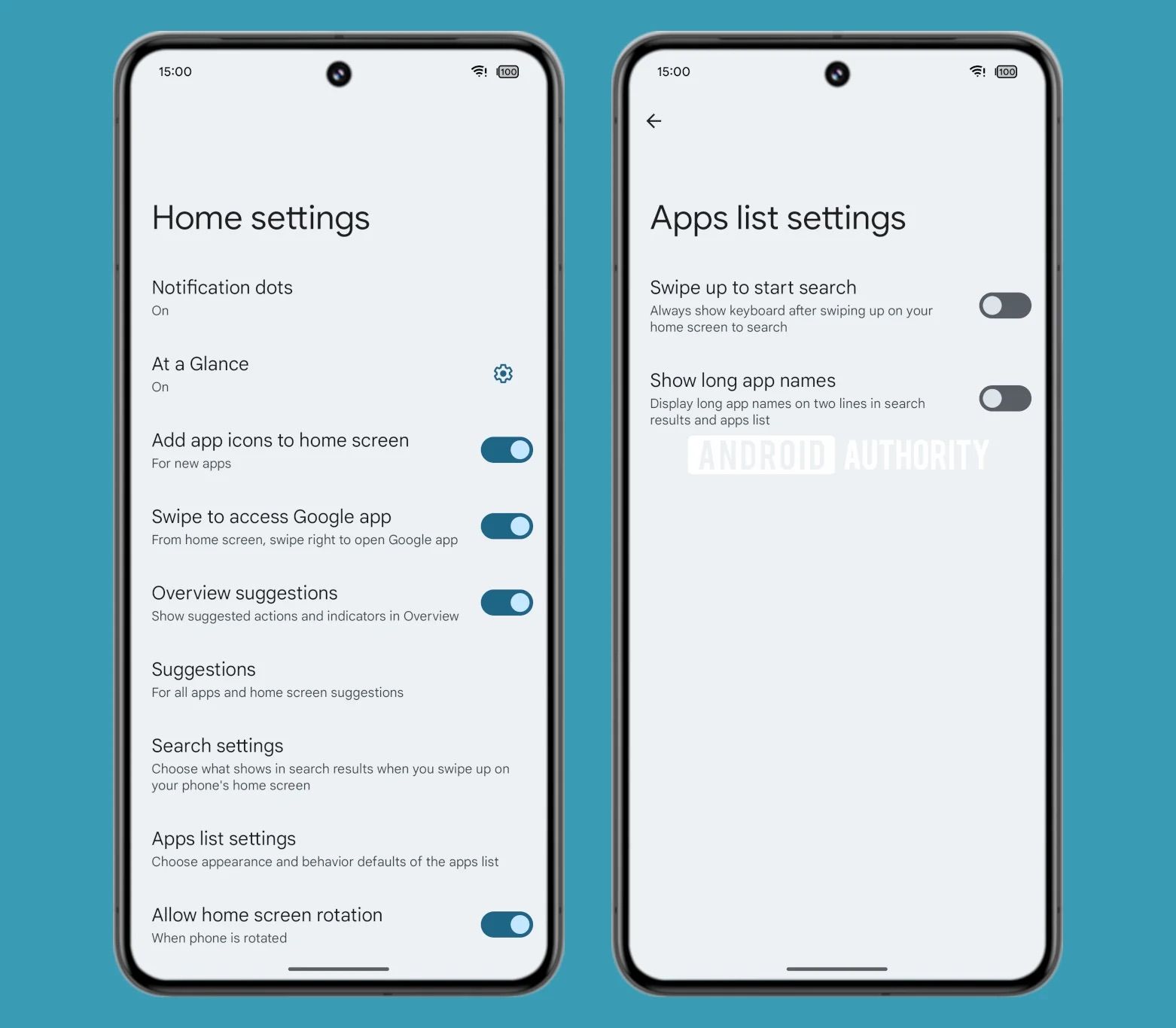 Android 15 Two Line App Names Settings