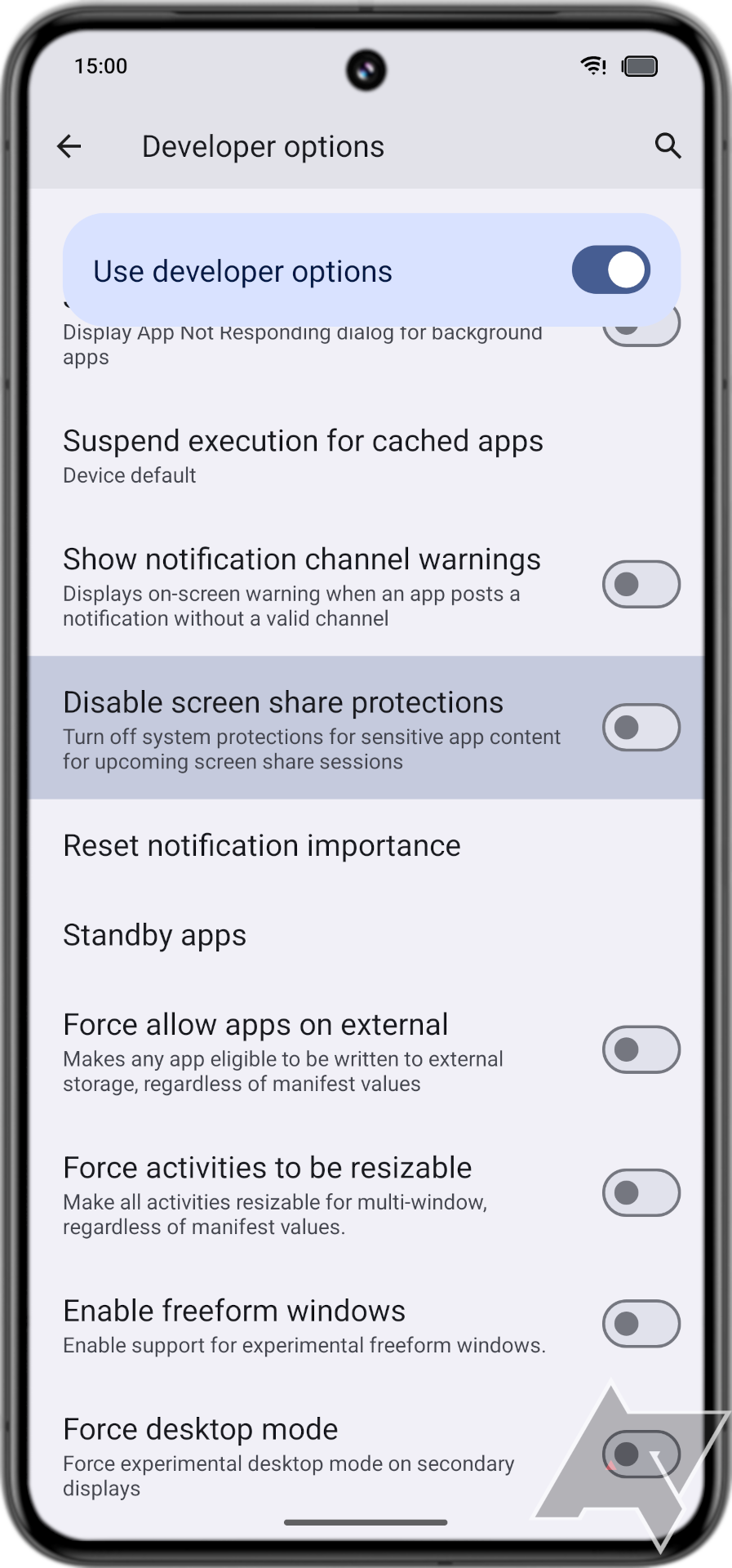 Android_15_disable_screen_share_protections