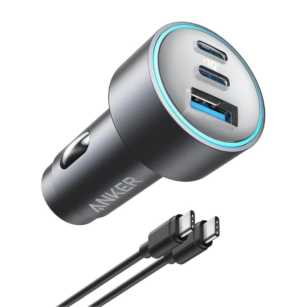 The Anker 67W USB-C Car Charger on a white background