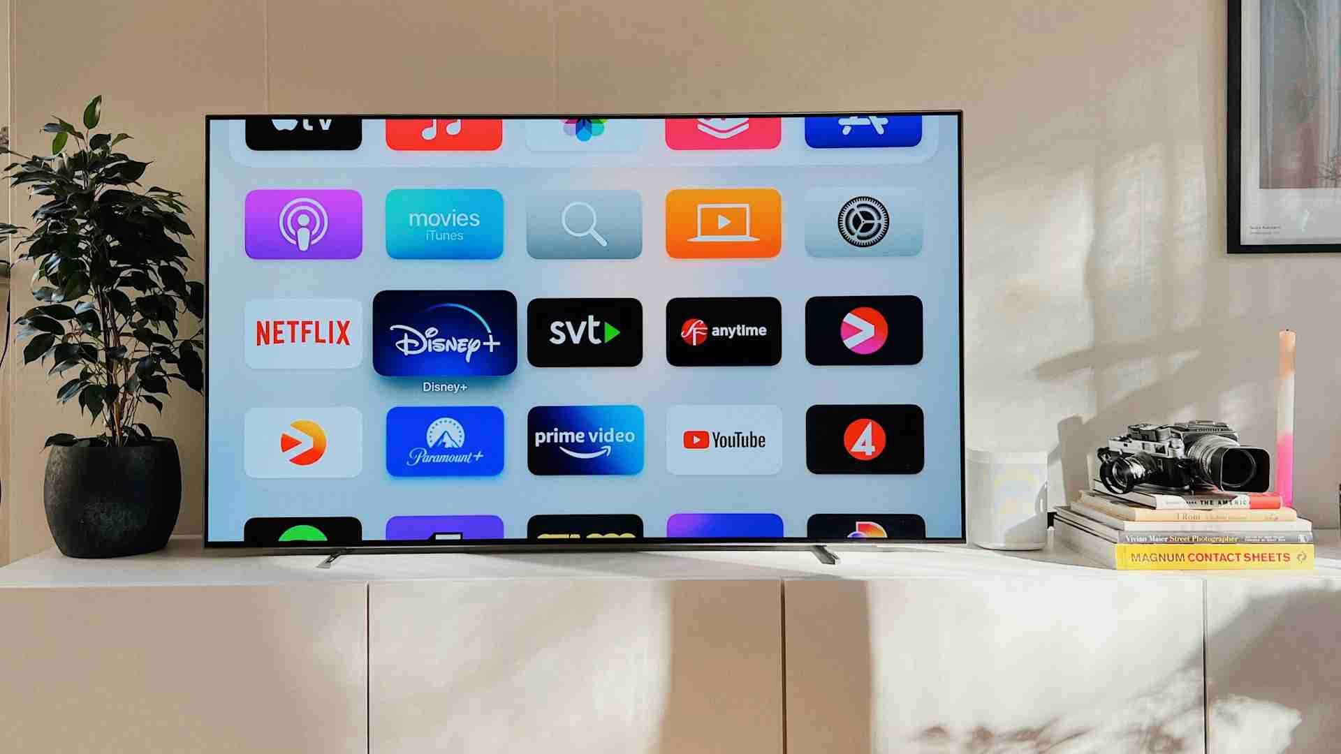 The Apple TV home screen