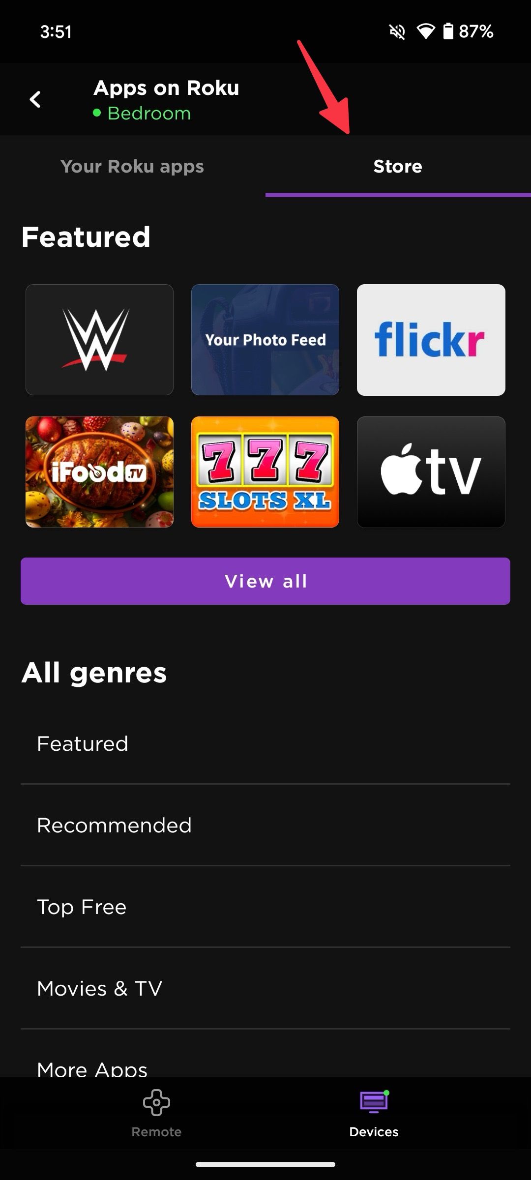 Roku store on mobile