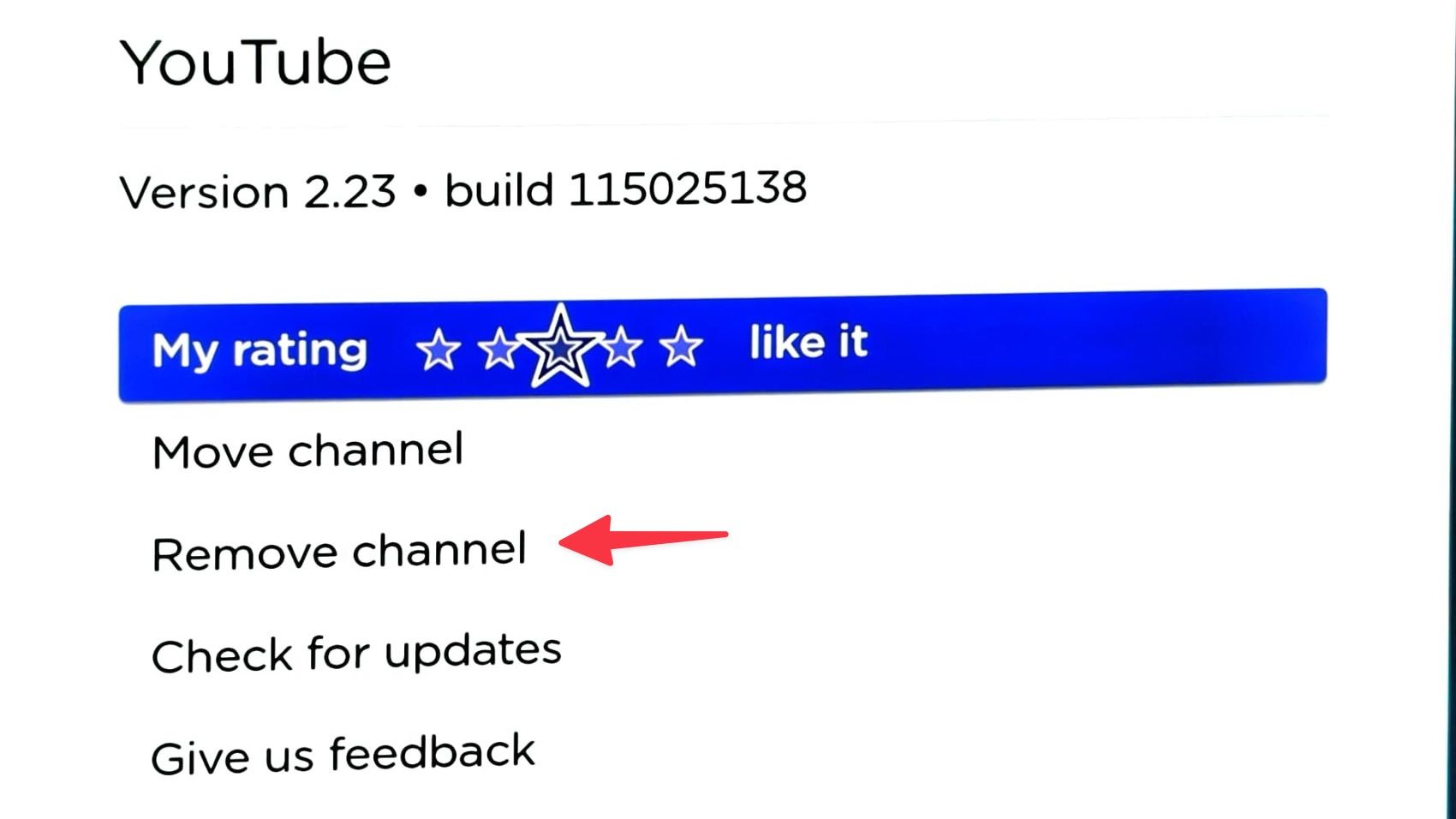 Remove channel on Roku