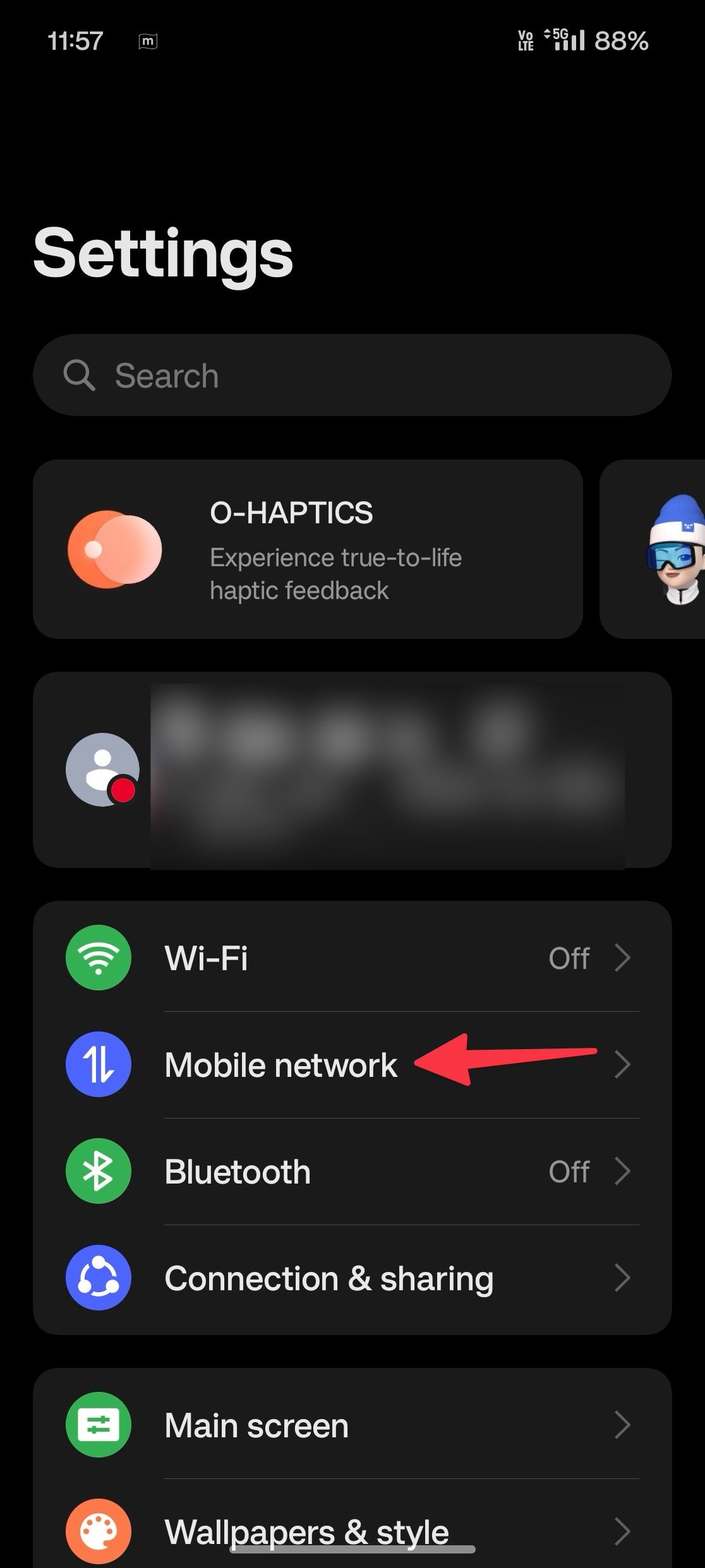 Mobile network on OnePlus