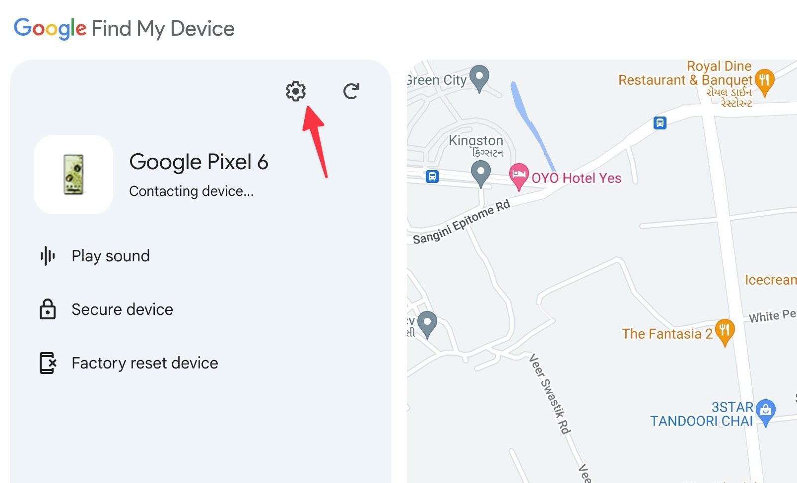 Find my device settings