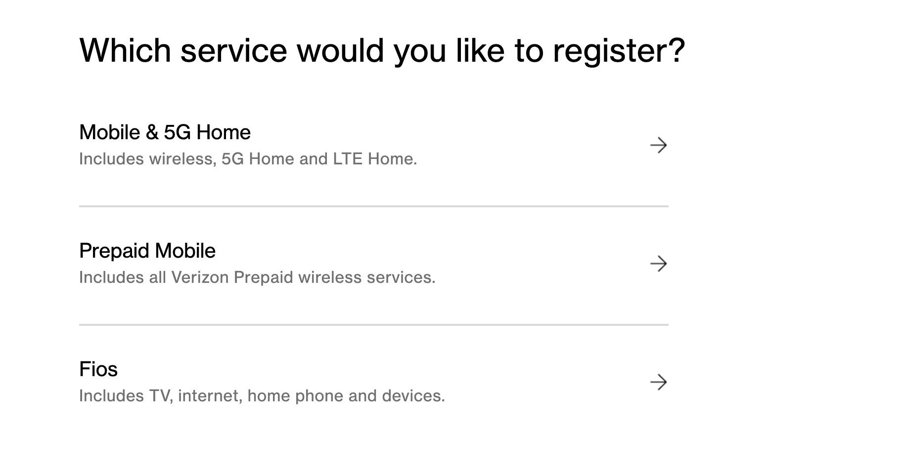 register for Verizon service