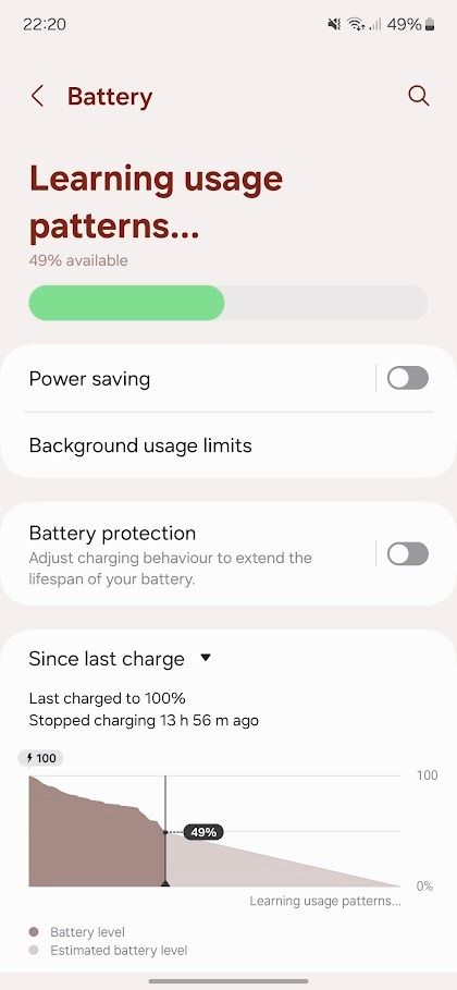 battery life usage overview on a samsung galaxy a35 phone