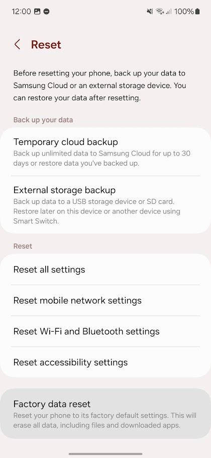 samsung phone reset settings menu