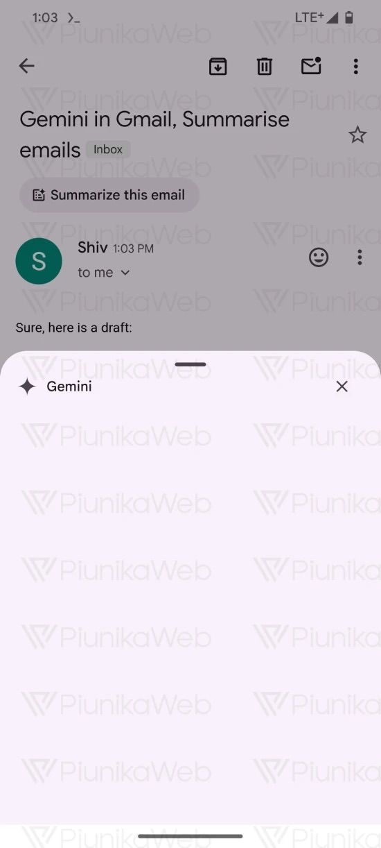 Gmail Android menu with three dots Gemini-empty