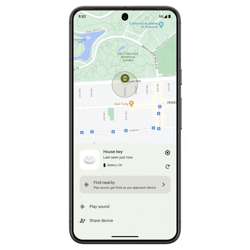 Animation of Google's Find My Device network in action