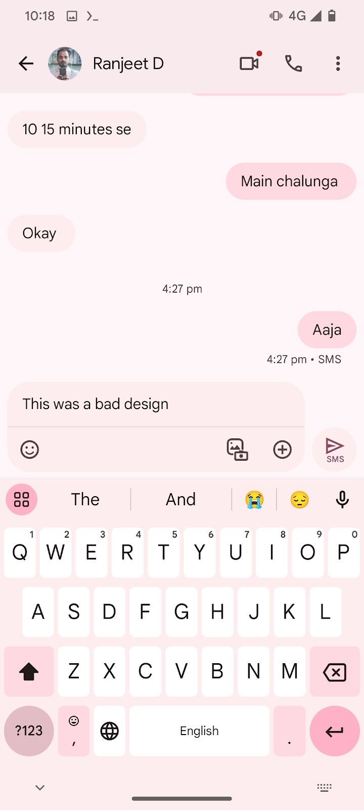 Google Messages Text Field Design Current