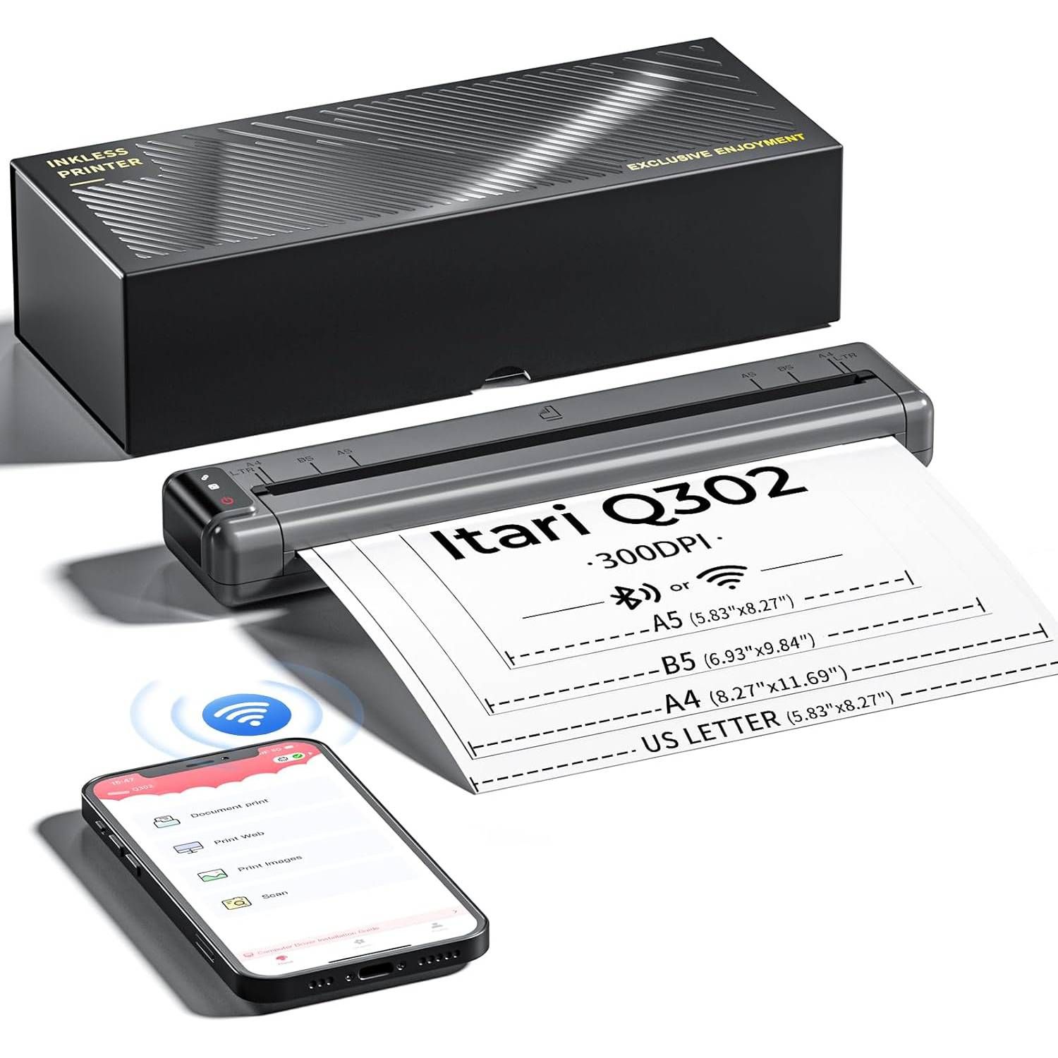 ITARI Portable Ink-Free Printer on a white background