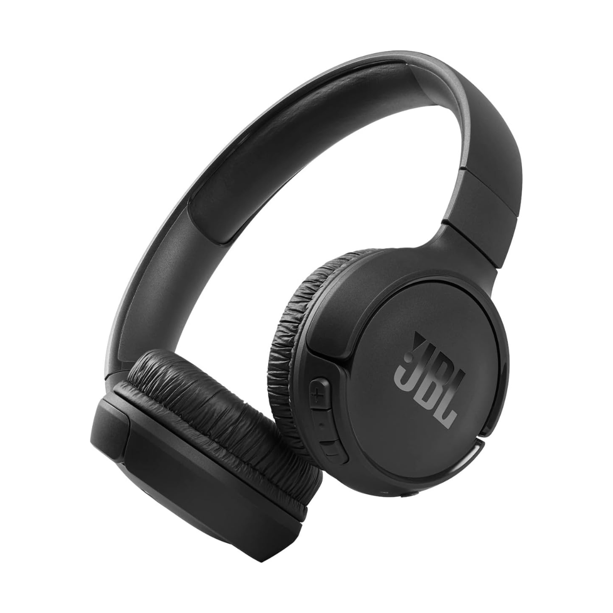 The JBL Tune 510BT headphones angled and on a white background