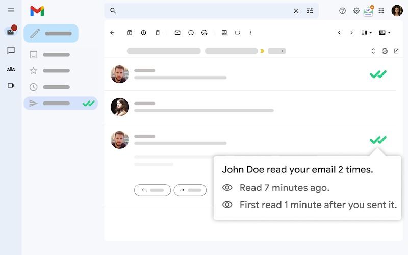 stylized representation of mailtrack's read receipt feature in gmail