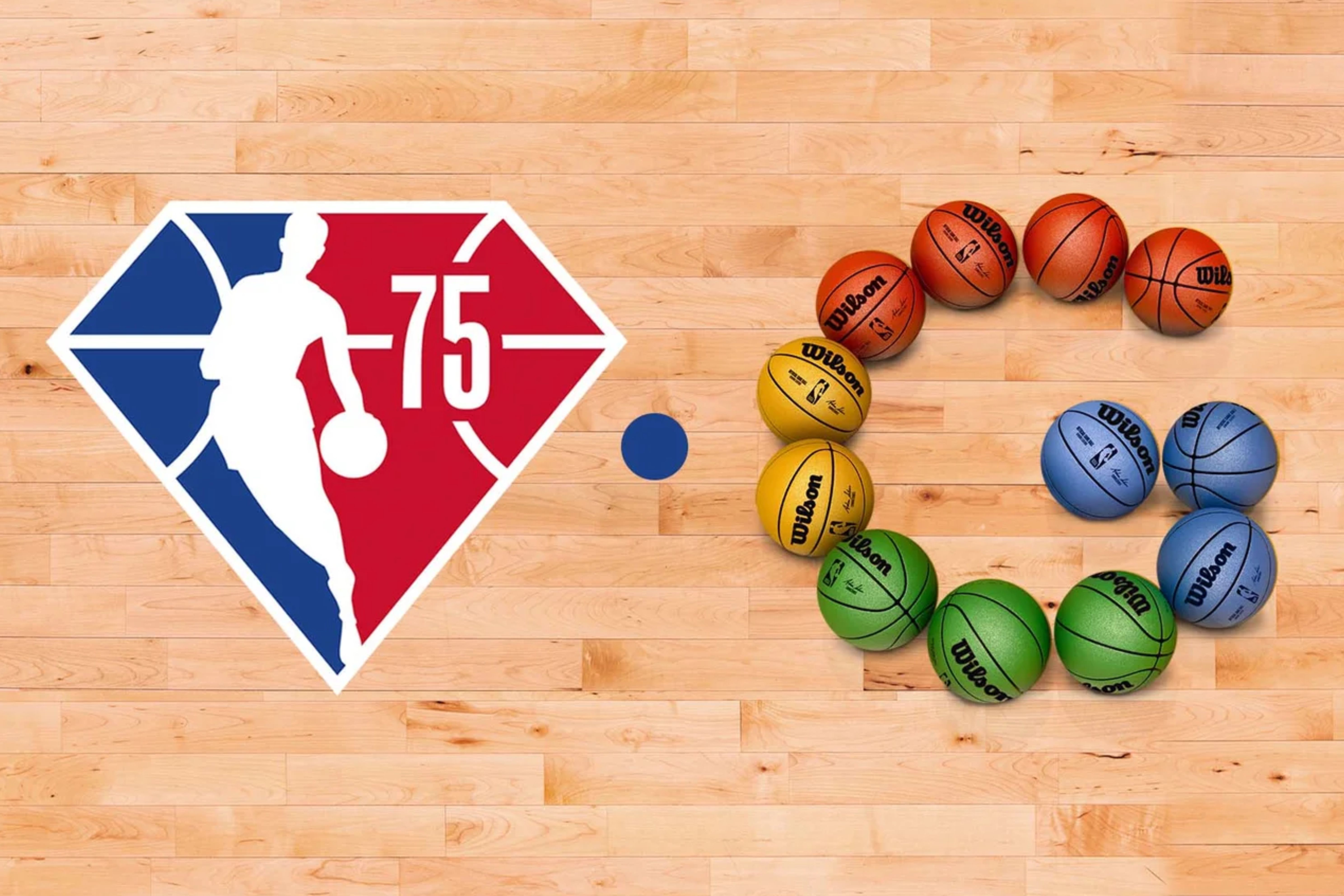 A graphic showing the collaboration between Google and the NBA.