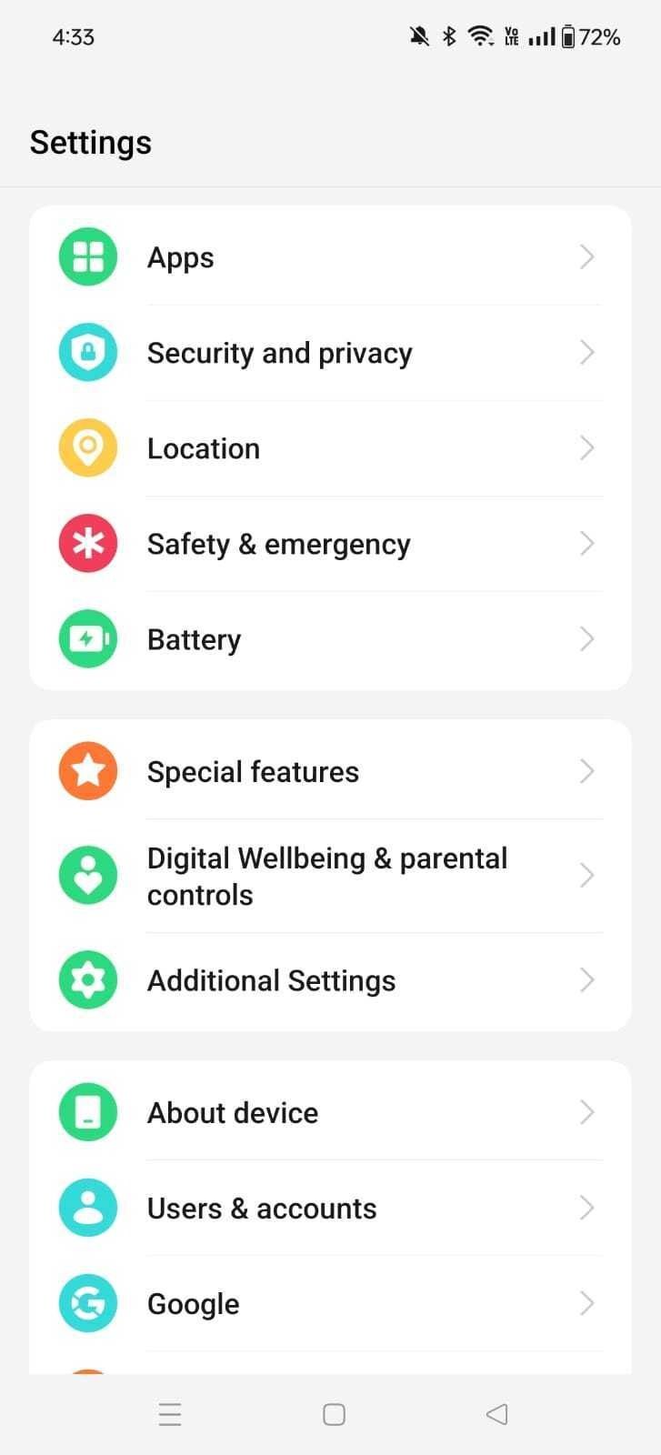 oneplus settings screen