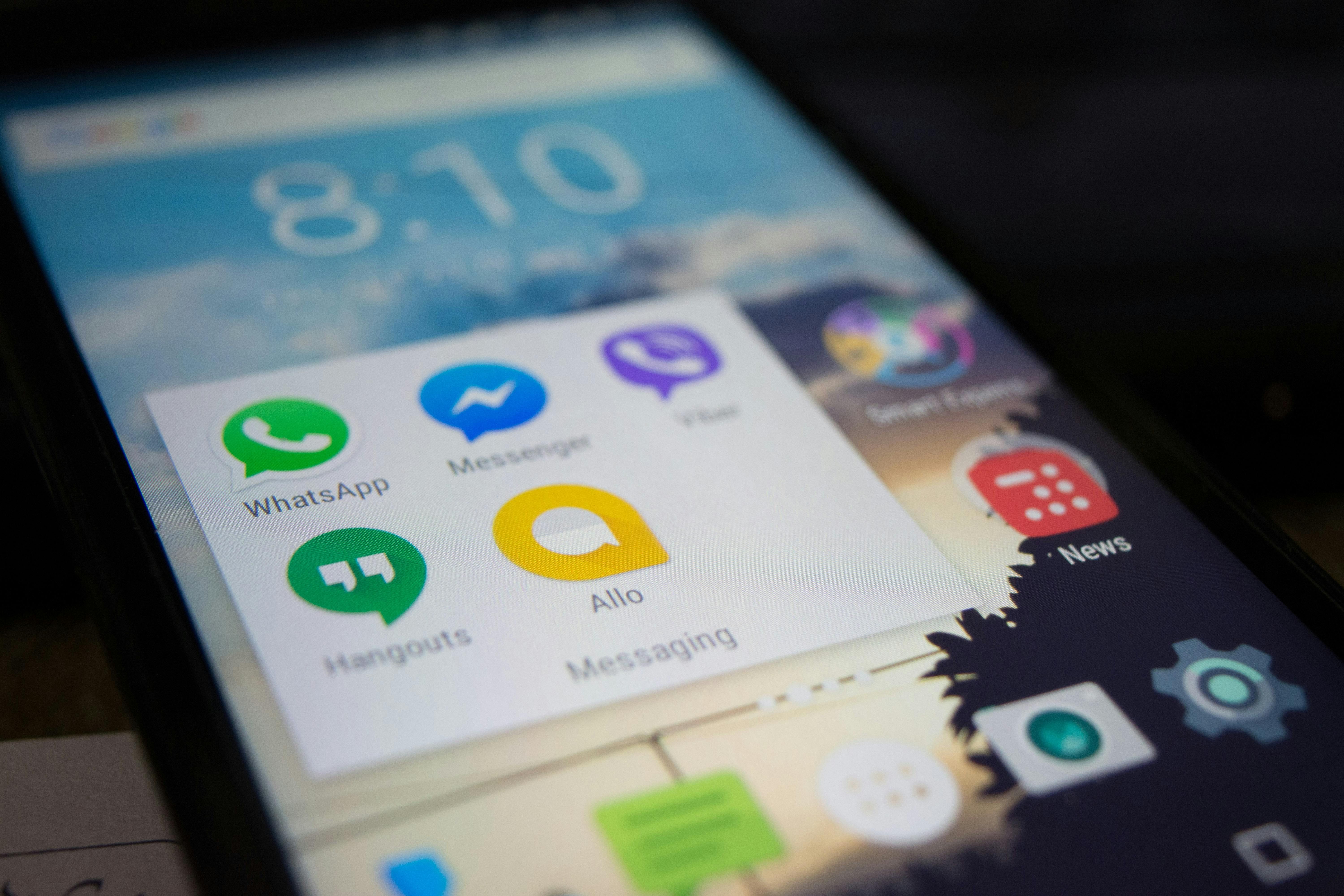 The messaging apps on a smartphone