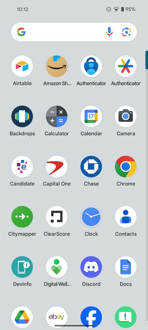 pixel app drawer