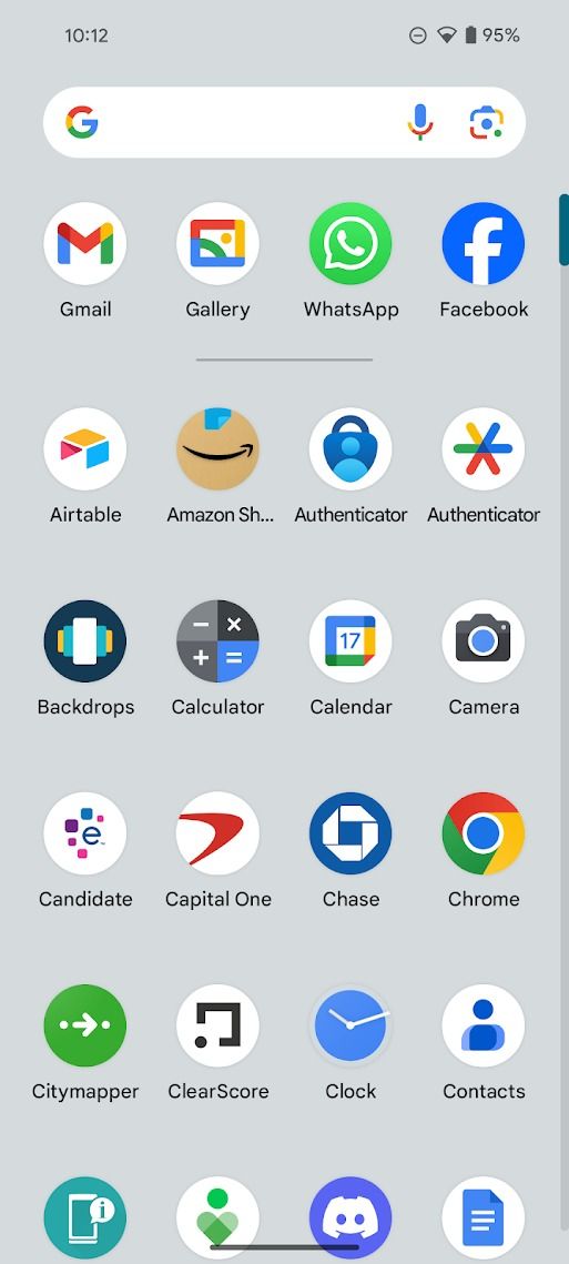 pixel app drawer with suggested apps